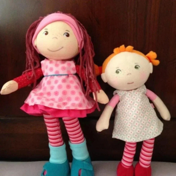 HABA Snug Up Roya - 10" Soft Doll with Fuzzy  Red Pigtails, Embroidered Face - Picture 11 of 12